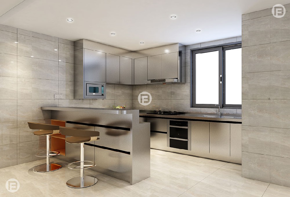 現(xiàn)代簡(jiǎn)約廚柜案例11-U字型