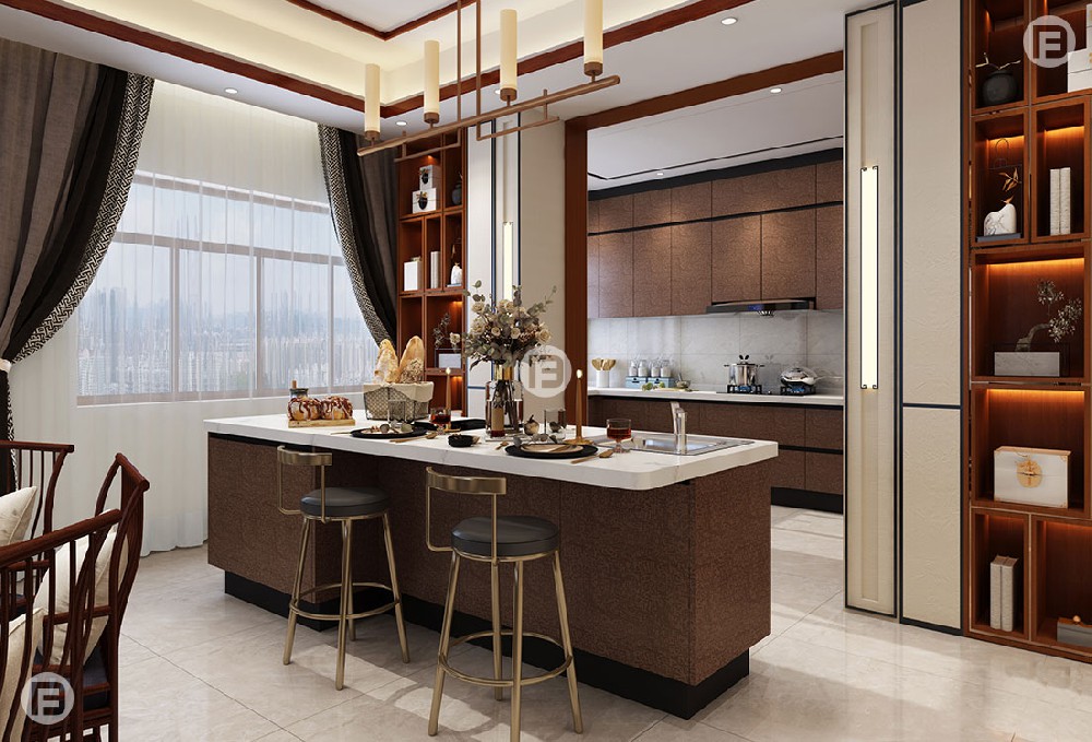 現(xiàn)代簡約廚柜案例4-U字型