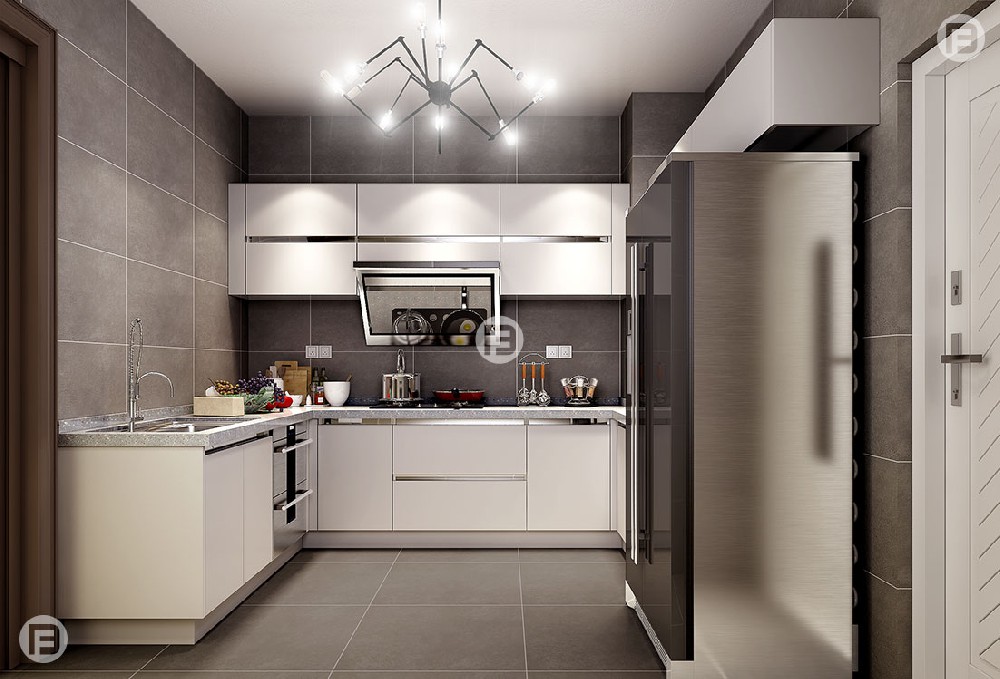 現(xiàn)代簡約廚柜案例2-U字型