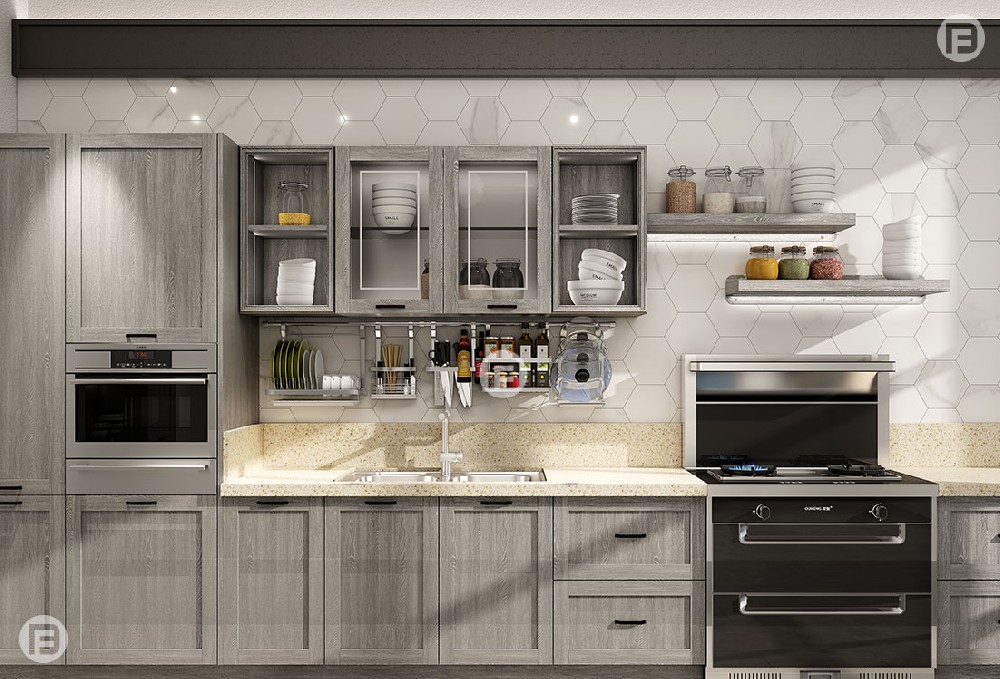 美式廚柜案例1-L型