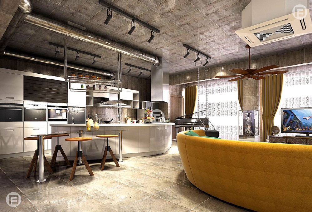 極簡輕奢廚柜案例9-一字型