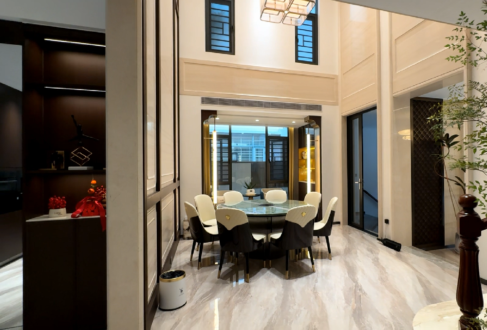 全屋裝修實景 | 400㎡獨棟別墅輕歐式不銹鋼家居美學